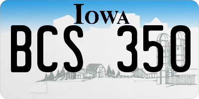 IA license plate BCS350