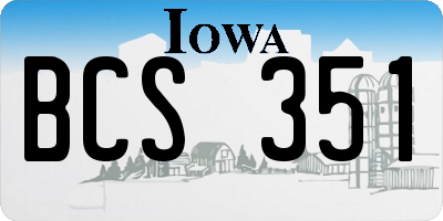IA license plate BCS351