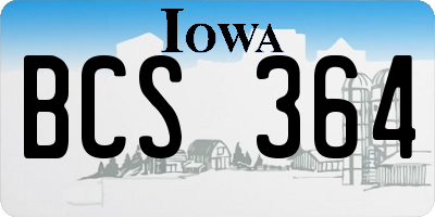 IA license plate BCS364