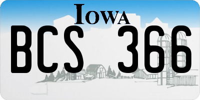 IA license plate BCS366
