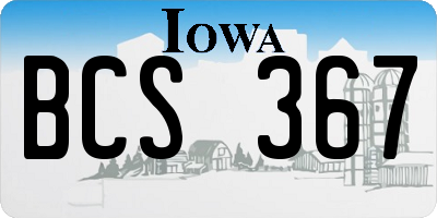 IA license plate BCS367
