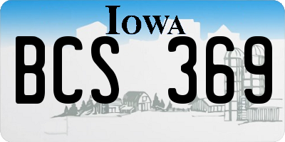 IA license plate BCS369