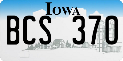 IA license plate BCS370