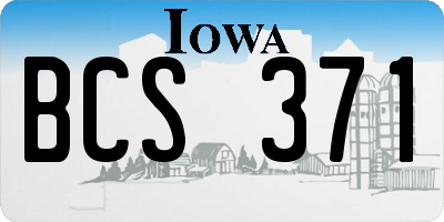 IA license plate BCS371