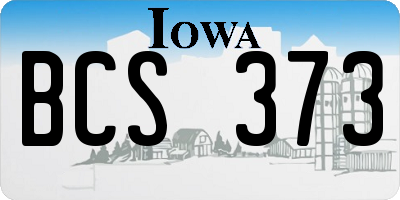 IA license plate BCS373
