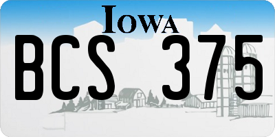 IA license plate BCS375