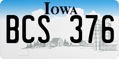 IA license plate BCS376