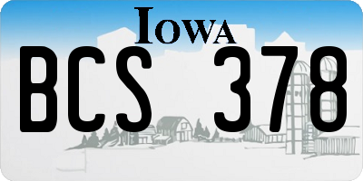 IA license plate BCS378