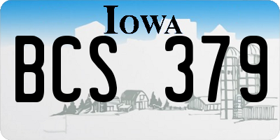 IA license plate BCS379