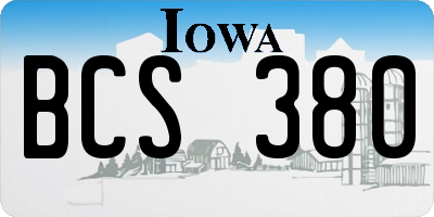 IA license plate BCS380