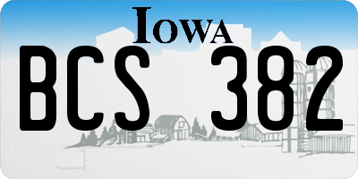 IA license plate BCS382