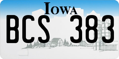 IA license plate BCS383