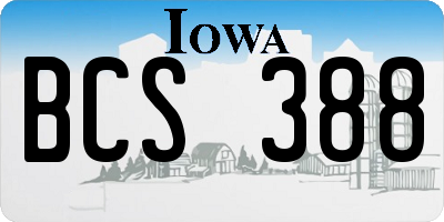 IA license plate BCS388