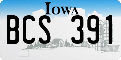 IA license plate BCS391