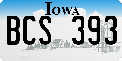 IA license plate BCS393