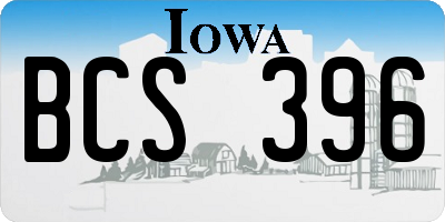 IA license plate BCS396