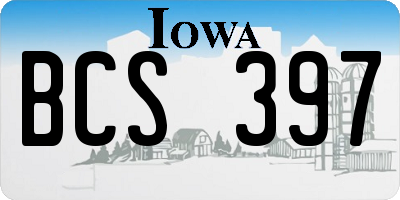 IA license plate BCS397