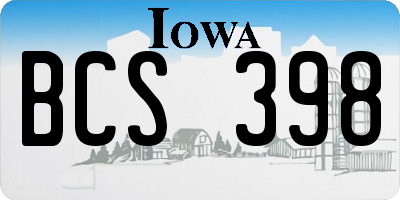 IA license plate BCS398