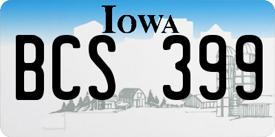 IA license plate BCS399