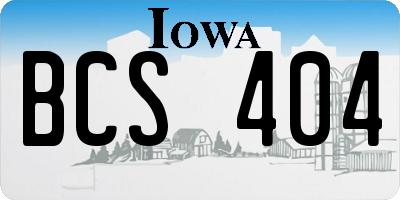 IA license plate BCS404