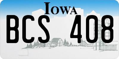 IA license plate BCS408