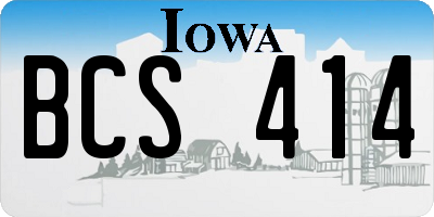 IA license plate BCS414