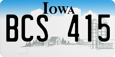 IA license plate BCS415