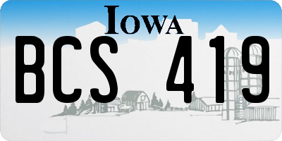 IA license plate BCS419