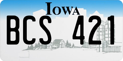 IA license plate BCS421