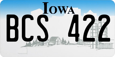 IA license plate BCS422