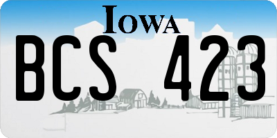 IA license plate BCS423