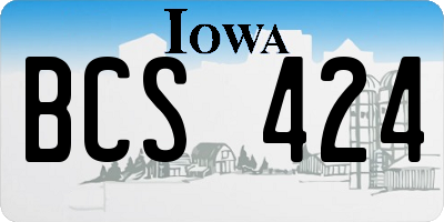 IA license plate BCS424