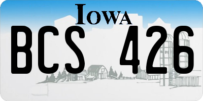 IA license plate BCS426