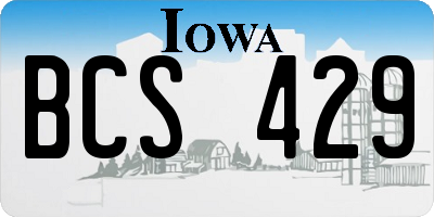 IA license plate BCS429