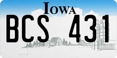 IA license plate BCS431