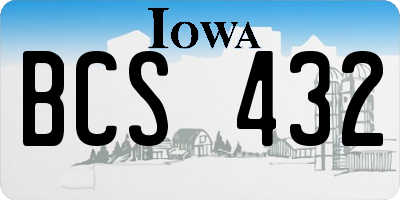 IA license plate BCS432