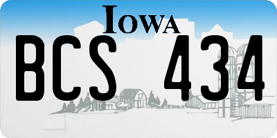 IA license plate BCS434