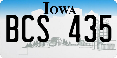 IA license plate BCS435