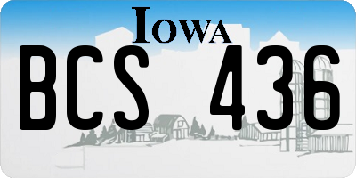 IA license plate BCS436