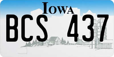 IA license plate BCS437