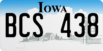 IA license plate BCS438