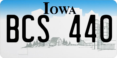 IA license plate BCS440