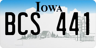 IA license plate BCS441
