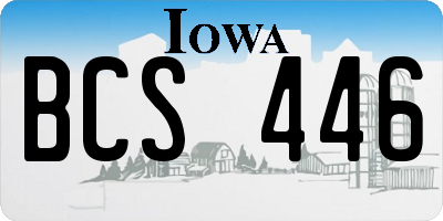 IA license plate BCS446