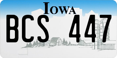 IA license plate BCS447