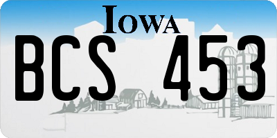 IA license plate BCS453