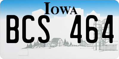 IA license plate BCS464