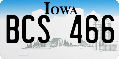 IA license plate BCS466