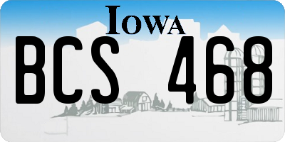 IA license plate BCS468