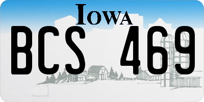 IA license plate BCS469